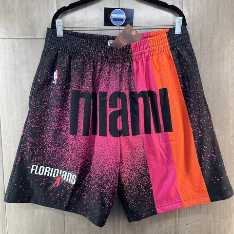 Mitchell & Ness Miami Heat Floridians Re-Take Gradient Swingman Shorts Size XL Cover