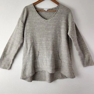 Maglione Pure Jill Missy tasca media cotone manica lunga scollo a V - Foto 1 di 7