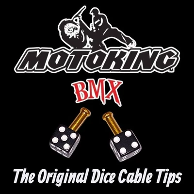 PUNTAS DE CABLE DE DADOS ORIGINALES MOTOKING BMX NEGRO/DORADO (PAR) Foto 1 de 2