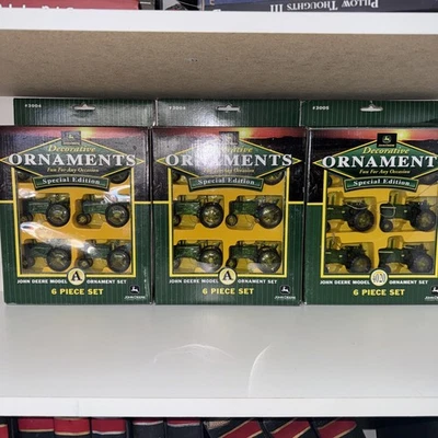 Juego de adornos John Deere edición especial juego de 6 tractores 4020 #3005 nuevo paquete de 3 Foto 1 de 4