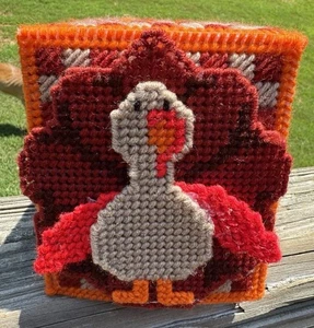 Needlepoint Thanksgiving Truthahn Kleenex Box Abdeckung Handarbeit Urlaub Kekse - Bild 1 von 6
