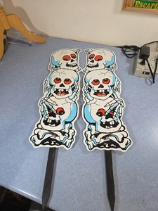 2-VTG Halloween Skull Yard Art Impact Plastics Decor USA 90’s-00’s - Picture 1 of 3