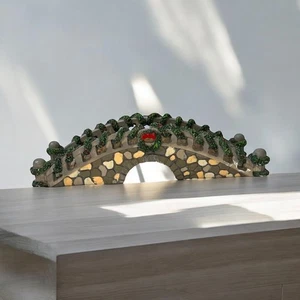 Trim a Home Village Bridge w/ Holiday Wreath 7” Vintage VGUC - Picture 1 of 13