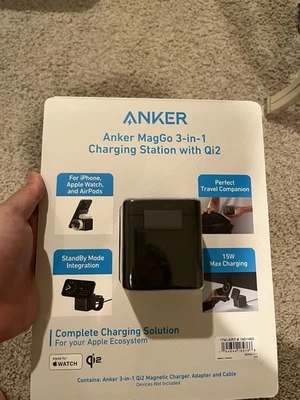 Anker MagGo 3-in-1 Cube Charging Station Qi2 Compatible with iPhone - Image 1 of 2