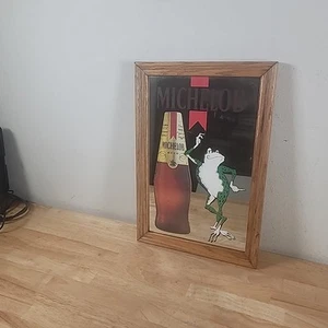 RARE Vintage Michelob Beer Frog Mirror Sign Anheuser-Busch - Picture 1 of 5
