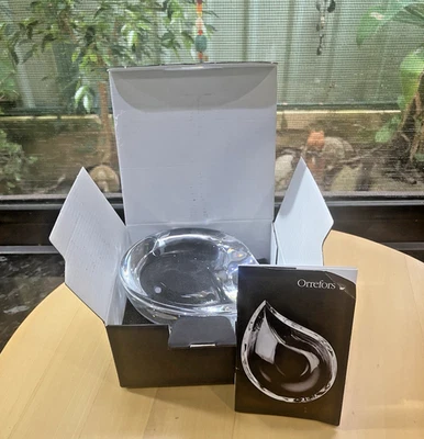 Orrefors Sweden Clear Crystal DROP Paperweight Martti Rytkonen NEW IN BOX Scandi - image 1 of 4