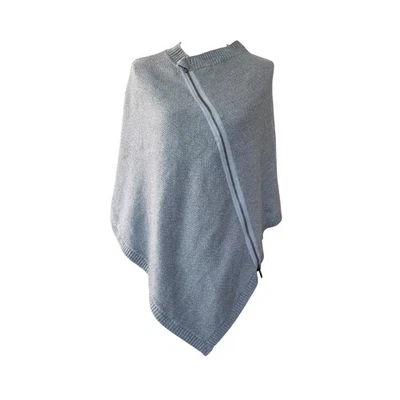Lululemon On The Go Poncho Gray Knit Asymmetrical Zipper Accent 100% Merino wool - Image 1 of 4
