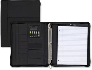 " Mead - Cambridge City Zipper Binder, Microfiber, 12.75"" x 11"", 3", Black - Picture 1 of 1