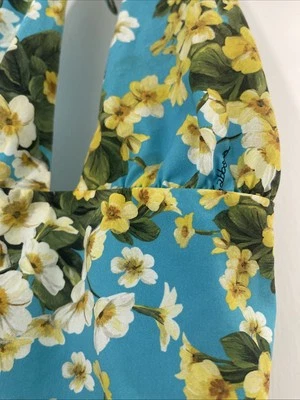 DOLCE & GABBANA Gathered Floral-print Halterneck Swimsuit L - Image 1 of 4