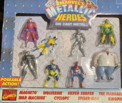 Figuras de ação Marvel Metallic Heroes 1998 metal fundido Toy Biz Marvel Comics - Imagem 1 de 4