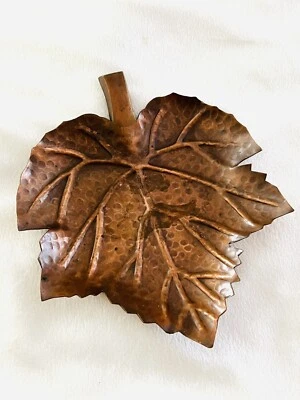 Candle Holder White Barn Candle Co. Fall  Hammered Copper Maple Leaf decoration - Image 1 of 3