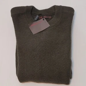 Emozioni Uomo Men Wool Blend Sweater Size S Olive Green Made in Italy - Picture 1 of 13