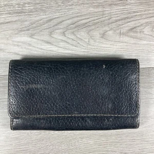 Rolfs Cowhide Black Leather Wallet Vintage Clutch - Picture 1 of 10