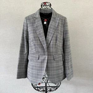 Marks & Spencer M&S Neu Grau Maßgeschneidert Kariert Blazer Anzug Jacke Maßgeschneidert UK 12 - Bild 1 von 13