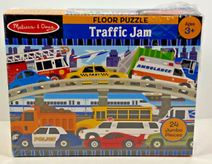 Melissa & Doug Floor Puzzle Traffic Jam 24 Piece Puzzle 2' x 3' New Sealed