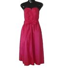 Vintage Cue Size 10 Strapless Barbiecore Hot Pink Strapless 80s Dress Bow Belt
