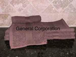 48 NEW BROWN SALON SPA GYM TOWELS DOBBY BORDER RINGSPUN 16X27 3LBS PREMIUM - Picture 1 of 3