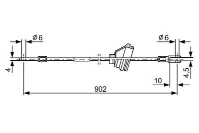 BOSCH Parking Brake Cable Fits VOLVO 740 760 940 960 Sedan 1981-1998 1987477349 - Image 1 of 2