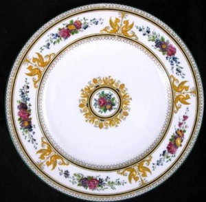 Wedgwood Columbia bianco, Ctr Med, bordo verde, modello W595 (elenco 1) fine Cina - Foto 1 di 13