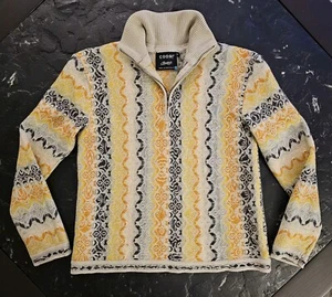 Coogi Classic Australia Soft Wool Knit Sweater Yellow 3D Youth M Y2K Boys Vtg - Picture 1 of 13
