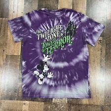 Disney Boys Shirt Large Purple Tie Dye Tower of Terror Mickey Mouse Graphic Top