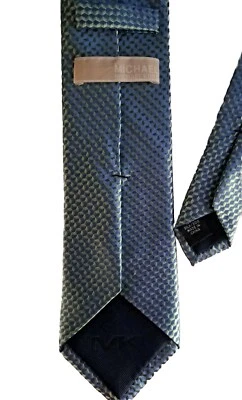 Corbata Michael Kors para hombre verde azul y plata de seda usada en excelente estado Foto 1 de 4