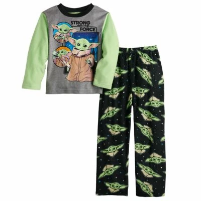Kids Baby Yoda Mandalorian Pajamas Pants Shirt Star Wars Boy Girl 4 6 7 8 10 12 - Image 1 of 2