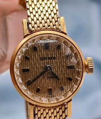 Reloj Pulsera Vintage Seconda URSS Damas Dorado Cuerda Manual en Estuche Joyero Original Foto 1 de 4