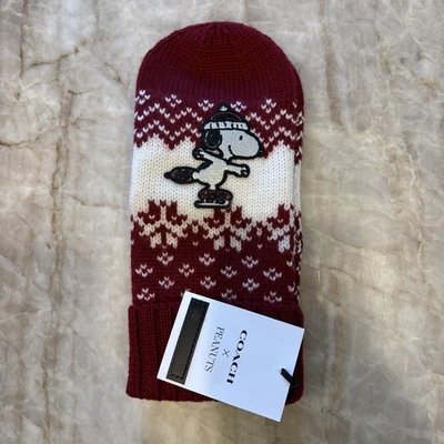 Рукавицы Coach X Peanuts с Snoopy CF870 совершенно новые с бирками OSFM - Изображение 1 из 4