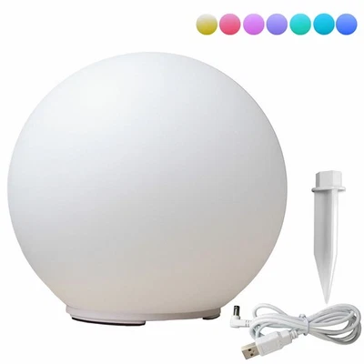 LED Solar Lampe weiß Farbwechsel Kugelleuchte dimmbar Fernbedienung Garten - Bild 1 von 4