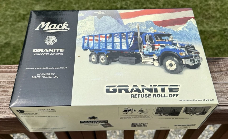 Camión rodante First Gear - Mack Granite Rechazo Escala 1/34 Sin usar, en caja Stock # 19-3416 Foto 1 de 4
