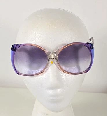 Gafas de sol vintage Givenchy púrpura melocotón de gran tamaño Francia Foto 1 de 4