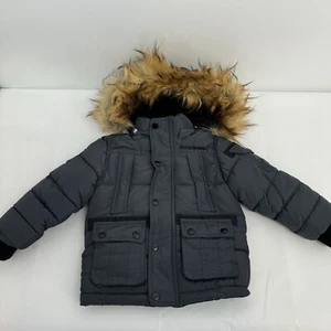 NWT Diesel Boys Charcoal Parka Bubble Removable Hooded Jacket size 2T - Picture 1 of 19