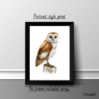 BARN OWL A4 PRINT PICTURE POSTER WALL ART HOME DECOR UNFRAMED GIFT NEW