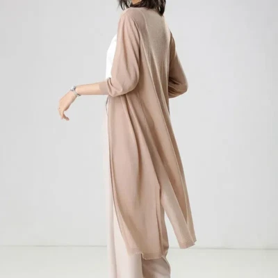 Ladies Faux Silk Knit Cardigan Sheer Kimono Open Front Shawl Jacket Midi Summer - Image 1 of 4