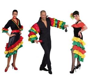 Flamenco Kostüm Kleid Spanierin Tanz Samba Brasilien Herren Salsa Damen Rio Hemd