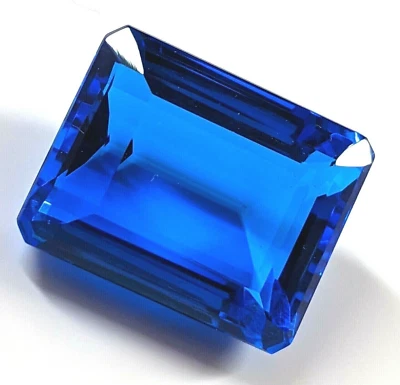 Large Blue Tanzanite 76 Ct. Emerald Cut Faceted Loose Gemstone Gift for Women - Image 1 of 4