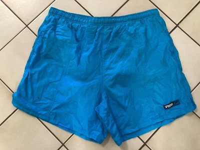 Speedo Adult Swim  Shorts Size L Retro Turquoise Blue Blue Swimwear VTG - Image 1 of 4
