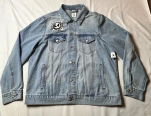 Disney Nightmare Before Christmas Denim Jean Jacket Misfit Love NEW Men's Large - Picture 1 of 9
