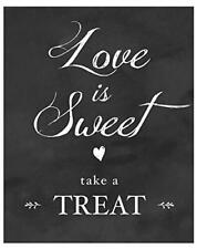 Love Is Sweet Take A Treat Sign For Wedding Reception | 1 8x10 Chalkboard Look