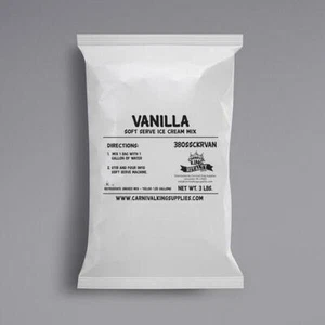 6 Pack Restaurant Smooth Vanilla Soft Serve Ice Cream Mix 3 lb. Ice Cream Shop - Picture 1 of 3