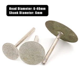 6-40mm Diamond Thin Saw Blade 6mm Shank Jade Cutting Disc Blades Agate Amber - Picture 1 of 5