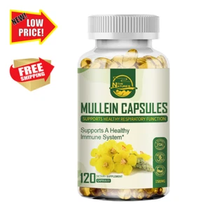 Cápsulas de hoja de gordolobo 1500 mg para limpieza pulmonar y desintoxicación suplemento dietético herbal - Imagen 1 de 15