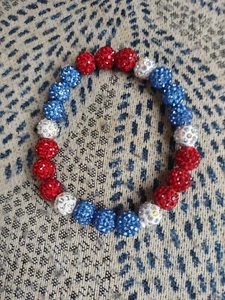 Philadelphia Phillies Beaded Bracelet Powder Blue Very Sparkly - Picture 1 of 2