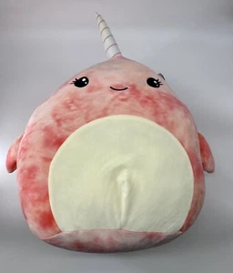 Malvaviscos blandos Kellytoy 16" peluche Amiah el narval rosa tinte animal de peluche - Imagen 1 de 3