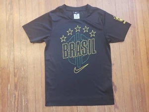 Nike Brazil Black Soccer Shirt Boy's Size M - Picture 1 of 3