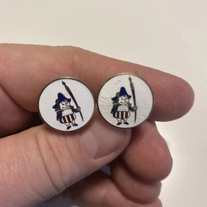 Vintage Ben Franklin? Union Pacific? Red-White Blue Round Cufflinks Free Ship - Picture 1 of 6