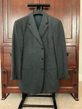 Armani Collezioni Men’s Cashmere, Black And Gray Birds Eye Sport Coat, 44 Reg