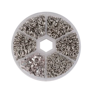 Karabinerverschlüsse mit verschiedenen Größen offene Biegeringe in platingrau 80x20mm - Bild 1 von 3