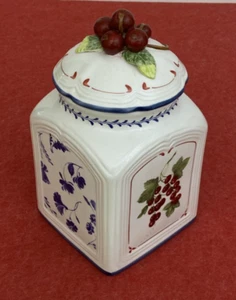 Vintage Villeroy & Boch Cookie Jar w Cottage Charm Pattern Floral Fruit Art Gift - Bild 1 von 16